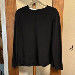 Saks Fifth Avenue Collection Black 100% Silk Top, Size 8